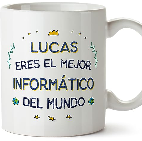 MUGFFINS Tazas Personalizadas para INFORMÁTICO hombre - En Español - Mejor del Mundo - 11 oz / 330 ml - Regalo Personalizable original y divertido