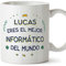 MUGFFINS Tazas Personalizadas para INFORMÁTICO hombre - En Español - Mejor del Mundo - 11 oz / 330 ml - Regalo Personalizable original y divertido