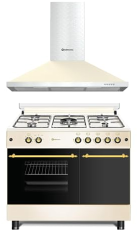 SOLTHERMIC COMBO PACK CREMA COCINA PORTABOMBONA Y CAMPANA (90 CM) / HORNO GRAN CAPACIDAD / 5 QUEMADORES ALTA GAMA