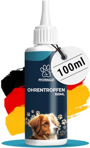 PFOTENGUT® Ohrentropfen für Hunde [100 ml] - Premium Ohrenreiniger mit Mikro-Silber für Schutz, Reinigung & Pflege Aller Hundeohren - Von Deutschen Tierärzten entwickelt