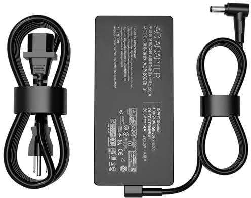 280W 14A 20V ADP-280EB B AC Ladegerät für Asus ROG Strix G15 G17 G513R G513Q G713R G713Q Scar 15 17 G532L G533Z G732L G733Z Hero Scar III G731G G533Z 1G G70 3G Gaming Laptop Netzteil Adapter Kabel
