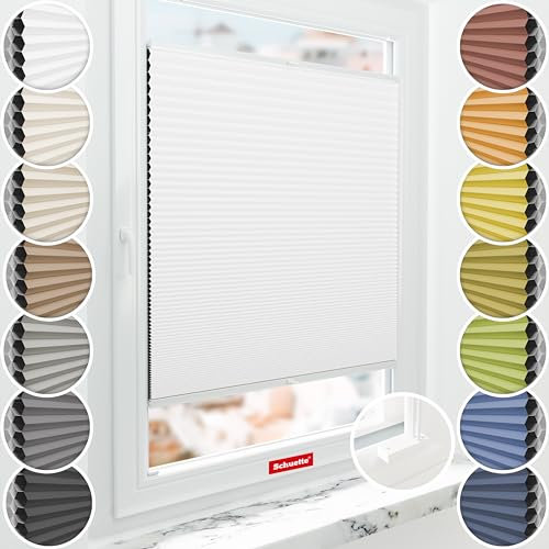 Schuette® Wabenplissee mit Bohren zum Anschrauben: Moonlight (Weiß) ● 65x120cm (Breite x Höhe) ● Suprafix Faltrollo Befestigung ● Bequeme Rollo Montage inkl. Video