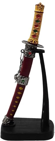 Brieföffner als Samurai Schwert mit Ständer Ninja Tisch Deko Schreibtisch Dekoration Japanisches Schwert
