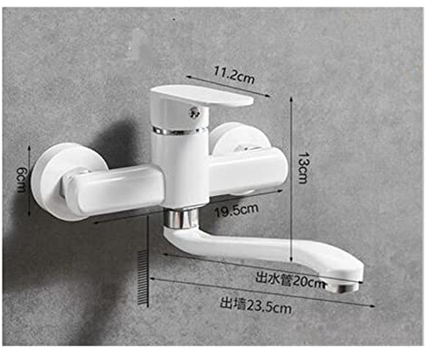 Wasserhahn Topffüller Wasserhahn Mopp Pool Wasserhahn Weiß Küchenarmatur Messing Waschbecken Wasserhahn Wandmontage Küchenarmatur Einhand-Waschbecken Warm- und Kaltmischer für Küchenspüle und Herd (5