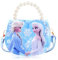 Kinderhandtasche Elsa - Tasche Eiskönigin Umhängetasche Prinzessin Kinder Handtasche Frozen Kindertasche Handtasche Schultertasche mit Verstellbarem Gurt zum Ausgehen oder Reisen Geschenke für Mädchen