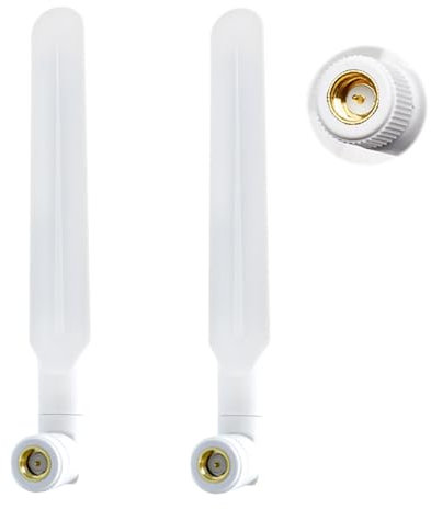 2 Pcs SMA 4G LTE Antenne SMA Mâle Cellulaire WiFi Antenna, Antenne 4G LTE Mâle SMA 8dBi Blanche Compatible avec Mobile Huawei Netgear ZTE 3G/4G LTE Routeur Modem Caméra IP de Sécurité
