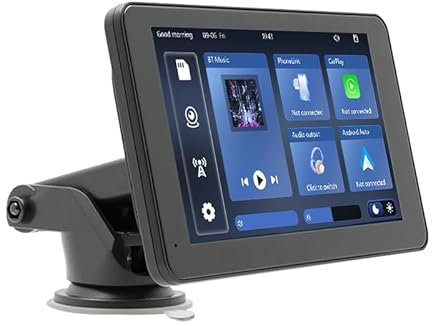 7 Zoll CarPlay Bildschirm, Tragbares Autoradios kompatibel mit Apple CarPlay&Android Auto Car Stereo, IPS Touch Screen, Bluetooth, AHD Rückfahrkamera, AUX/USB/TF, für Autos/LKWs/SUVs/Wohnmobile/Vans