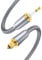 SOUNDFAM 2m Mini-TOSLINK Optisches Audiokabel 3,5mm Mini-TOSLINK auf TOSLINK, Digitales 3.5 S/PDIF-Kabel/Glasfaserkabel für Soundbar, Chromecast Audio, Stereoanlage/Verstärker, HiFi-Geräte–Grau
