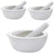 Mini Pestle and Mortar Set x3 - Small and Compact 7cm Mortar and Pestle Kitchen Tools for Grinding Spices and Herbs with Ease - Made from Traditional Porcelain (3 PACK)