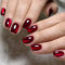 Red Square Cat Eye False Nails - 32PCS Short With Glue - Glossy Full Cover Long Lasting Stick on Nails - Removable DIY Nail Art Gifts for Women Girls