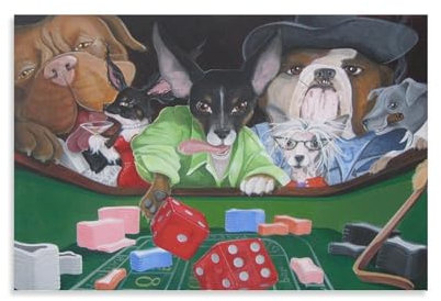 Poster mit Pokermotiv Dogs Playing Poker, Gemälde auf Leinwand, Wandkunst, Poster, Rollbild, Wanddekoration, Heimposter, 30 x 45 cm