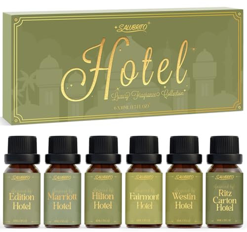 SALUBRITO Hotel Ätherische Öle Set, Luxus Hotel Duftöl für Diffuser, Kerzenherstellung, Luxuriöse Duftöle Inspiriert von 5 Sterne Hotels, Geschenkset für Frauen und Männer