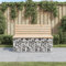 Myheimly Gabionenwand Gartenbank, Sitzbank Bank Gabionen, Gabionenbank für Garten Terrasse, Steinkorb Drahtkorb Parkbank Gartenmöbel, Massivholz Kiefer Natürliche Kiefer,103 x 70 x 65 cm