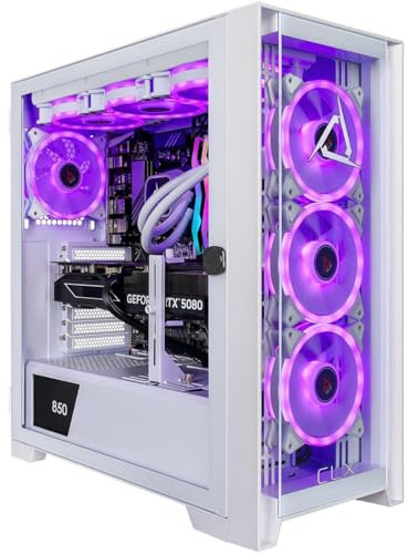 CLX Set Gaming PC - AMD Ryzen 9 9900X 4.4GHz, RTX 5080, 2TB NVMe M.2 SSD, 32GB DDR5 RGB Memory, 360mm AIO, WiFi, Windows 11 Home, White