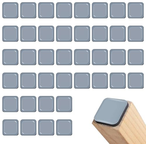 40PCS Deslizadores para Muebles Deslizadores de Teflón 20x20mm PTFE Patín Deslizante Mbelgleiter Selbstklebend Teflon para Muebles Pesados Mesa Sofá