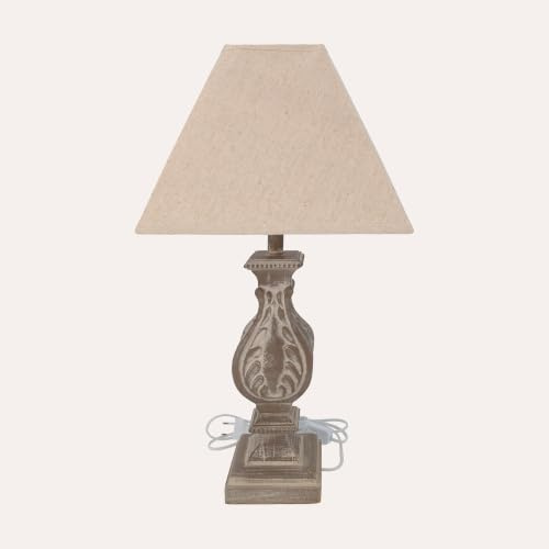 Keyhomestore | Lampada da Tavolo Barocca in Resina con Paralume H. 58 × 30 × 30 cm