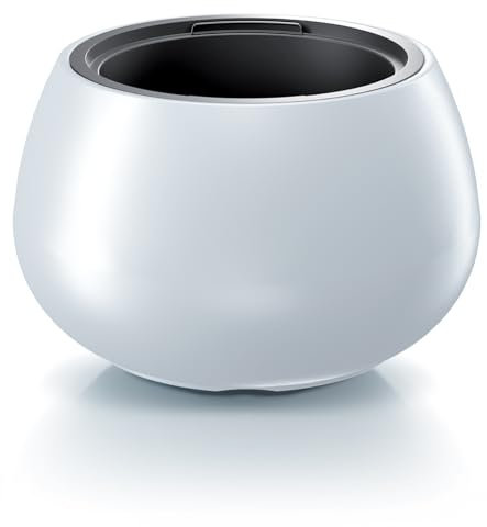 Tymar DBHEK Pot de fleurs avec insert - En plastique - Grand format - Blanc - Diamètre : 40 cm