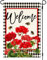 Bandera de jardín de geranio de doble cara de 12 x 18 pulgadas, decoración de granja floral de abeja para exteriores