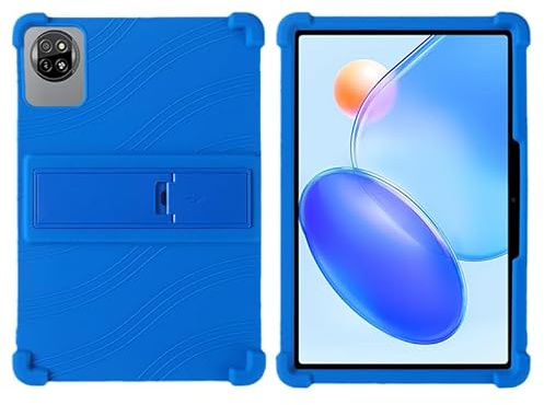 Funda para tablet Blackview Tab 20 WiFi de 10.1 pulgadas, apta para niños, a prueba de golpes, de silicona, suave, a prueba de golpes, con soporte ajustable de policarbonato (azul oscuro)
