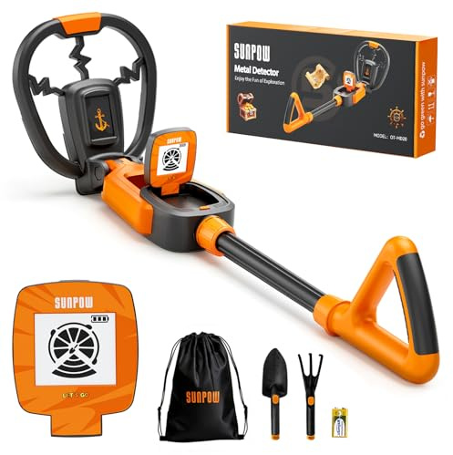 SUNPOW Detector de Metales para Niños,Vástago Ajustable (60-70 cm)