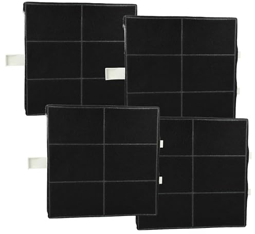 vhbw 4x Aktivkohlefilter kompatibel mit Siemens LC48950, LC46957, LC47656, LC47956, LC48650, LC46956 Dunstabzugshaube - 22,2 x 22,2 x 2,4 cm
