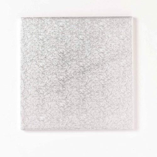10 12mm Square Silver Drum Cakeboard