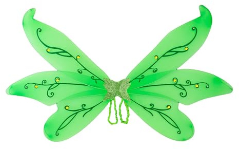 W WIDMANN MILANO Party Fashion, grüne Feenflügel, bezauberndes Design, ideale Maße 106x72 cm, langlebige Materialien, vielseitig für alle Altersgruppen, pflegeleicht