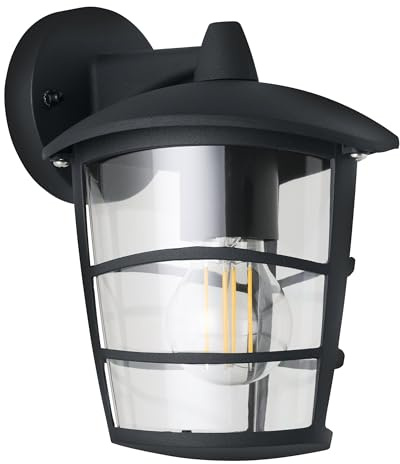 Eglo Outdoor Wall Lamp Aloria, Single-Light Exterior Fixture | wall light Made of Die-Cast Aluminium and Plastic, Colour: Black, Socket: E27, IP44