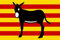 Bandera Catalana con burro. Medidas: 150 x 90 cm.