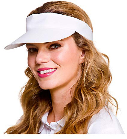 Wicked Costumes Adult Unisex Pub Golf Visor Hat Fancy Dress Accessory (White)