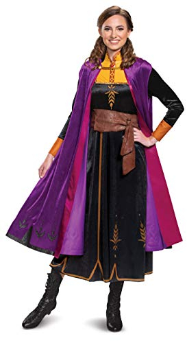 Disney Frozen 2 Deluxe Anna Damen Kostüm, Schwarz, XL