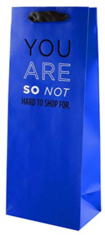 Hallmark Multi-Occasion Bottle Bag - Funny Blue Design, Contemporary Blue Bag