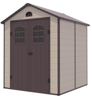 Gardiun Casetta in Resina Alessia A - 3,57 m² 190x188x225 cm con Pavimentazione e Finestre Beige
