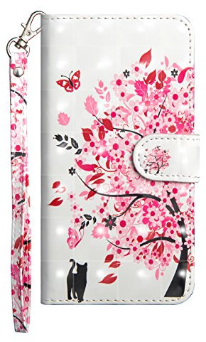 Thoankj iPhone 12 Mini Phone Case 2020, Shockproof 3D Art PU Leather Flip Wallet Cases with Magnetic Kickstand Money Pouch Folio TPU Silicone Bumper Gel Protective Cover for iPhone 12 Mini Cat & Tree