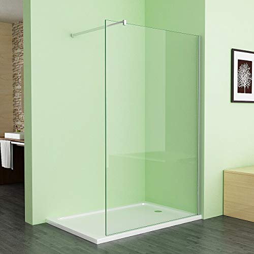 Duschabtrennung Walk in Dusche 90 x 200cm Duschwand Duschtrennwand 10mm ESG NANO klares Glas