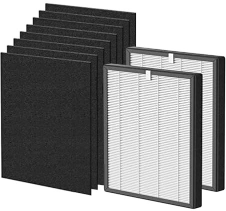 ProHEPA 9000 - Filtri di ricambio compatibili con il purificatore d'aria VEVA ProHEPA 9000, 2 filtri H13 True HEPA + 8 prefiltri a carbone attivo