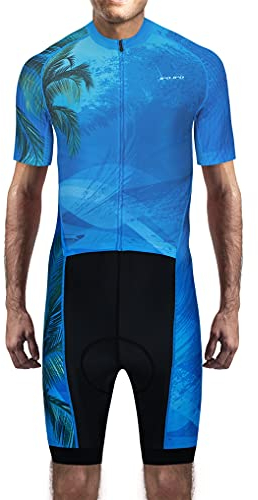 weimostar Radtrikot Herren Triathlon Anzüge Einteiler Kurzarm mit Taschen Trisuits Laufen, Jp8002, M