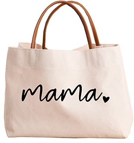 kifasyo Mom Mama Tasche Mutter Geschenke Momlife Tragetasche für Krankenhaus, Shopping, Strand, Reisen, Ma02, Large