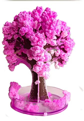Mini Arbre de Noël Magique en Papier, kit de Croissance de Cristaux, Jouet de décoration, Cadeau de Noël, Kits scientifiques et Guide d'apprentissage des Jouets (1 pièce) (1 Sakura)