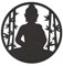 CONTRAXT Cadre bouddha tableau zen decoration. Cadre decoratif zen mural bouda tableau mural déco mandala bouddha decoration zen salon yoga bois deco meditation vintage interieur (Bouddha, Noir)