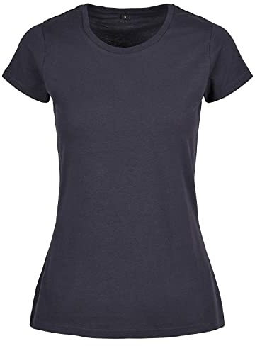 Build Your Brand Damen T-Shirt Basic Tee, Kurzarm Frauen T-Shirt mit Rundhalsausschnitt aus Baumwolle, in vielen Farben erhältlich, Größen XS-5XL