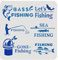 FINGERINSPIRE Fisch Schablone Bass Fishing Schablone Schablone 30x30cm Gone Fishing Sea Fish Malerei Zeichnung Schablone Mylar-Schablone zum Malen auf Holz Wand DIY T-Shirt Home Decor