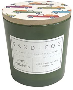 Sand + Fog Duftkerzen – Weißer Kürbis – zusätzliche Düfte und Größen – 3 Dochte 100% Baumwolle bleifrei – Luxus-Lufterfrischungs-Kerzen im Glas – perfekte Heimdekoration – 595 ml