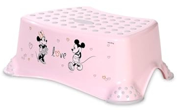 Lorelli Badhocker Comic Gummi-Noppen rutschfeste Basis einstufiger Tritthocker rosa