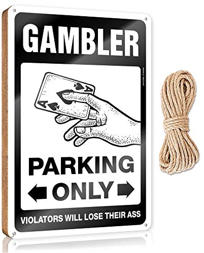 Panneau en bois Gambler Parking Only (taille : 15 x 28 cm)