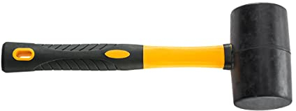 HARDY Universal 2K Gummihammer 2-Komponentenstiel mit rutschfester Beschichtung Arbeitskomfort Sicherheit Formgebung Präzise Volltonfarbe Schwarz 55 mm