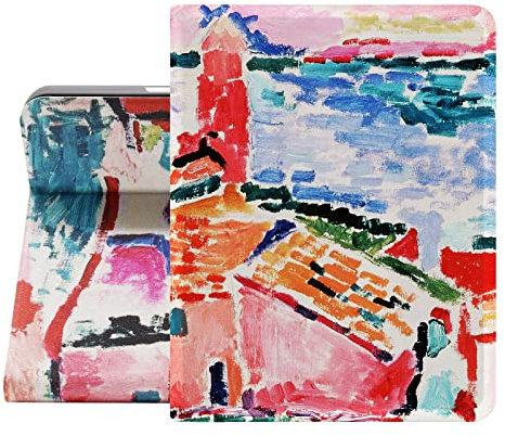 Berkin Arts Coque pour iPad Air 11 Pouces (M3) 2025/(M2) 2024, Air 5ème 2022/4ème 2020 10.9 Pouces Étui de Protection en Cuir Premium Fauvisme Vibrant Expressif Coloré (Matisse-Vue de Collioure)