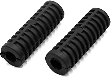 ABSOPRO Moto Repose-pieds Caoutchouc Noir Commandes Reculées (Ensemble de 2)