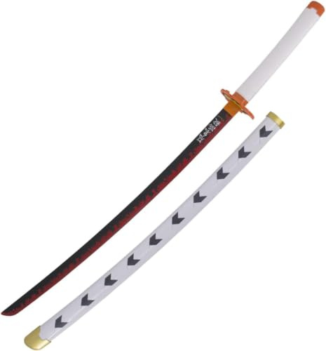 AMONT – Nachbildung des Japanischen Katana aus Bambus – Modell Rengoku Kyoujurou aus Holz – Serie Demon Slayer – 105 cm