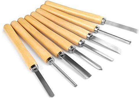 8 pièces ensemble de ciseaux à bois ensemble de ciseaux à bois outils de tournage à bois ensemble de ciseaux de tour pour le tournage de bois dur